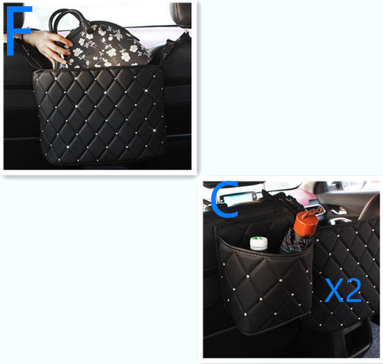 Storage net pocket between car seats