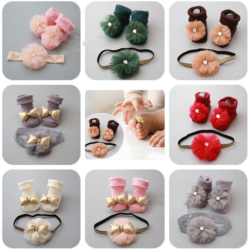 Accesorios para diadema de calcetines cortos infantiles.