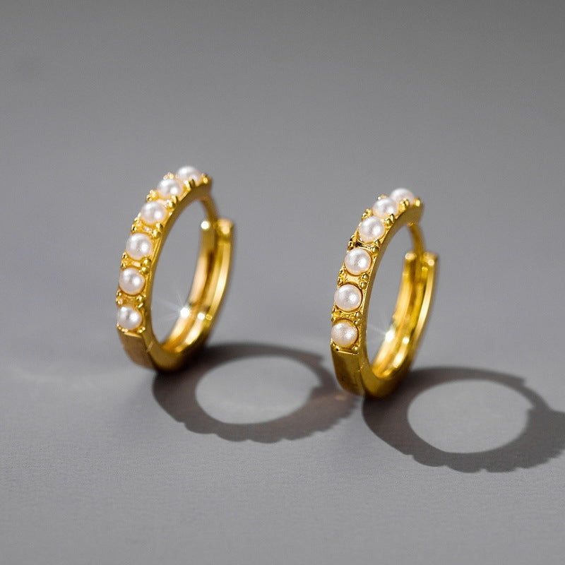 Boucles d'oreilles plaquées or en argent sterling S925 pour femmes, Style Ins