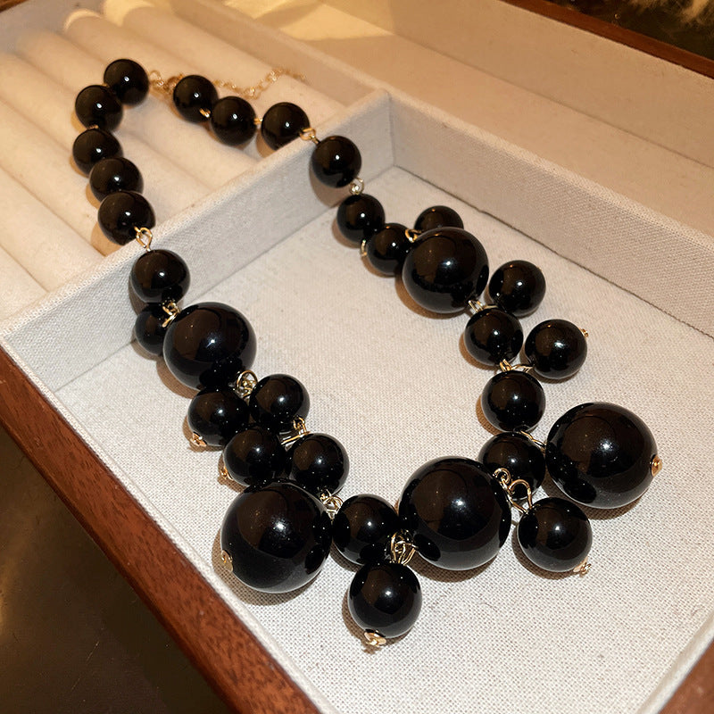 Pearl Heart Tassel Necklace French Style High Profile Fashion Temperament Clavicle Chain Minority All-match