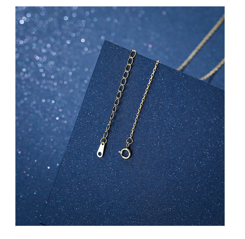 S925 Sterling Silver Diamond-studded Necklace Female Simple Sweater Chain