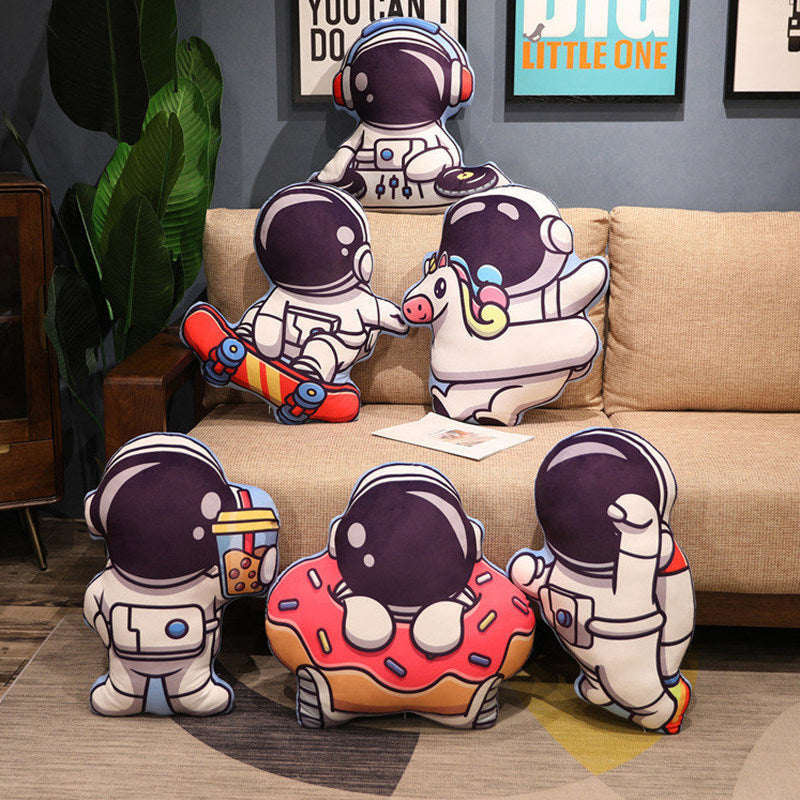 Oreiller en peluche série spatiale, jouets d'astronaute, fusée, vaisseau spatial, poupée en peluche, oreiller de sieste, cadeaux d'anniversaire pour enfants