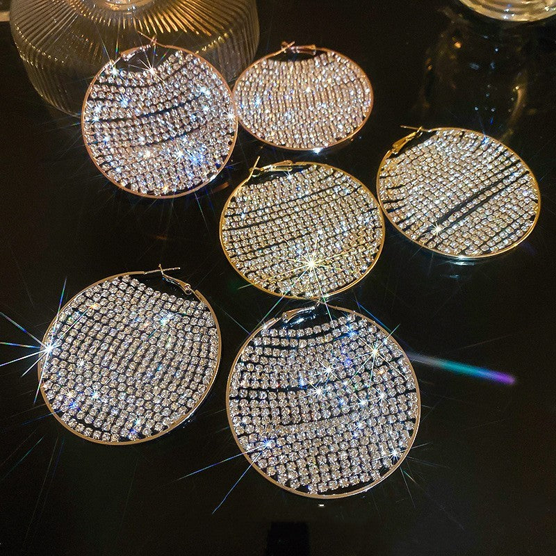 Diamond Round Earrings High-grade