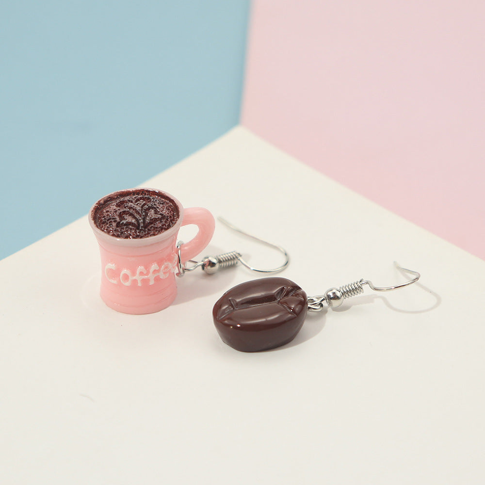 Creative Candy Toy Three-dimensional Coffee Earrings Simulation Exaggerated Funny
