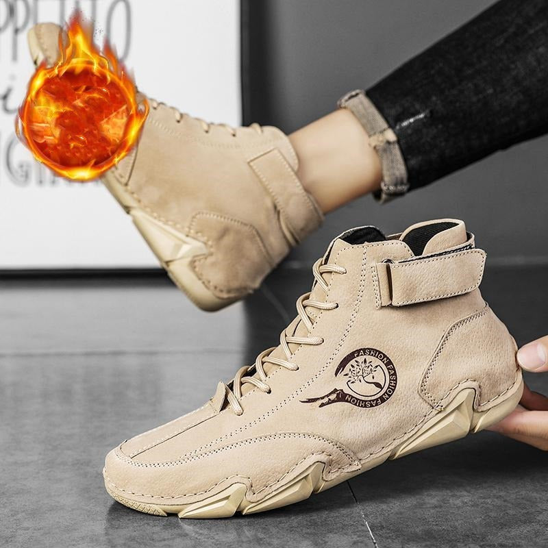 Zapatos planos de algodón informales de caña media para hombre