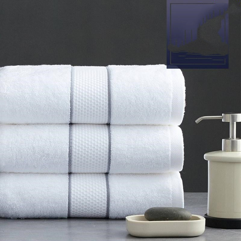 Toalla de playa de algodón Toallas de baño absorbentes de hotel blanco