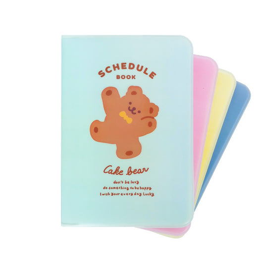 Cuaderno de agenda con funda de plástico de osito, cuaderno a todo color con corazón de niña bonita, cuenta de mano para estudiante