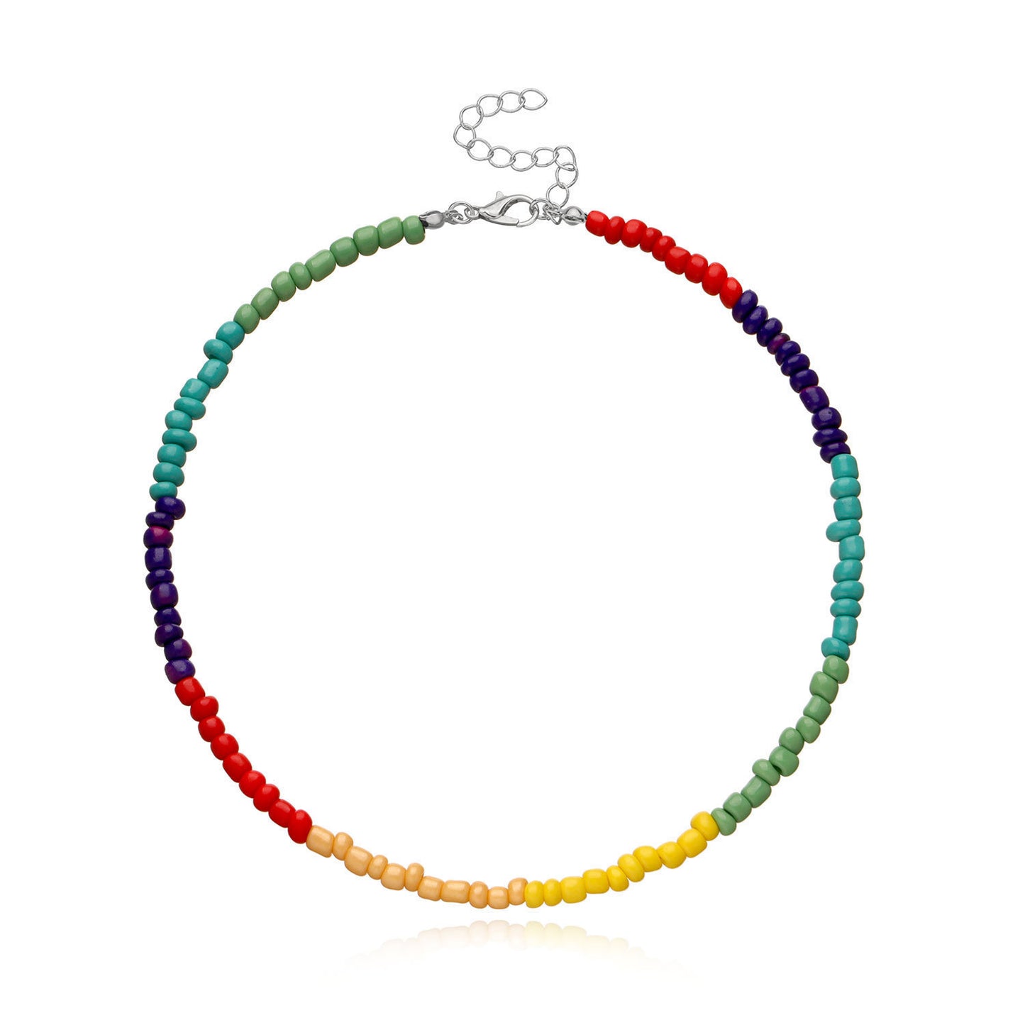Collier pour femme en perles de verre blanc naturel, doux et simple