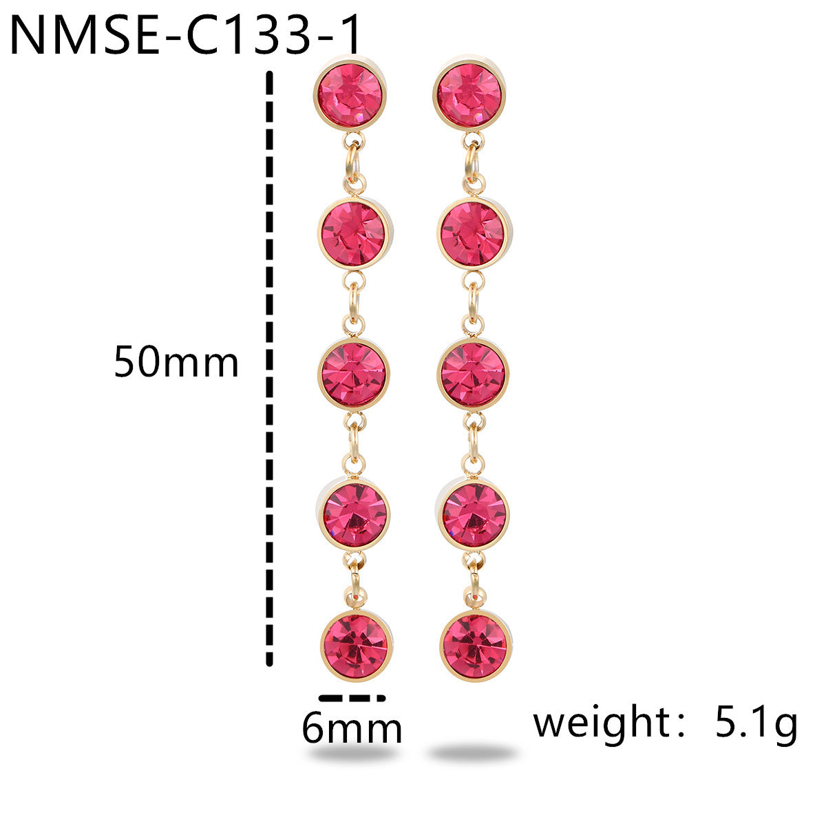 Boucles d'oreilles en acier titane avec pompon en Zircon de couleur pour femmes