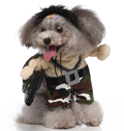 Suministros para mascotas, traje de pie, ropa divertida para perros, traje vertical, vestido de Navidad y Halloween, traje para mascotas