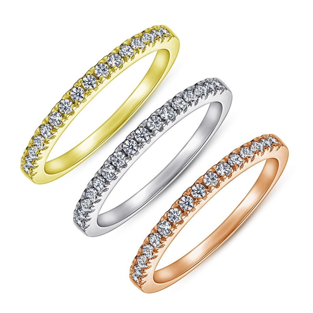 Bague en argent 925 sertie de diamants Fashion Lady