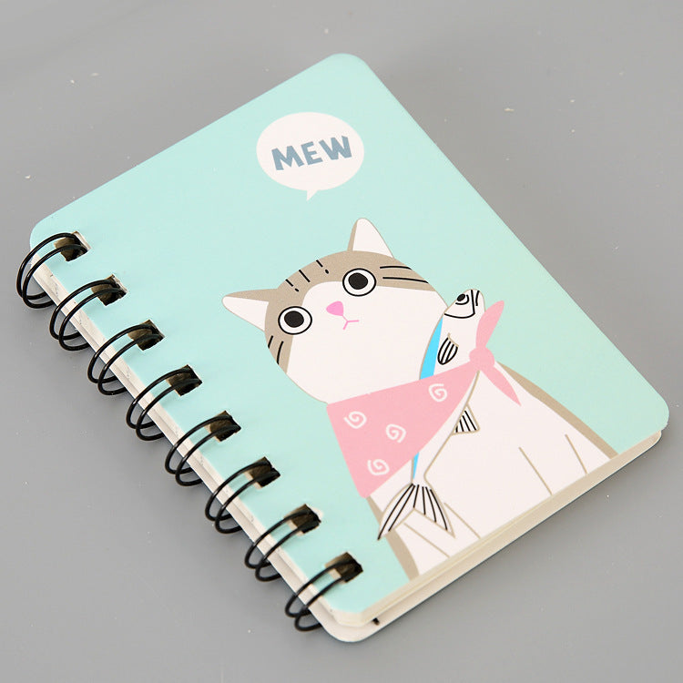 Petit carnet de notes épais et mignon à petite bobine, dessin animé
