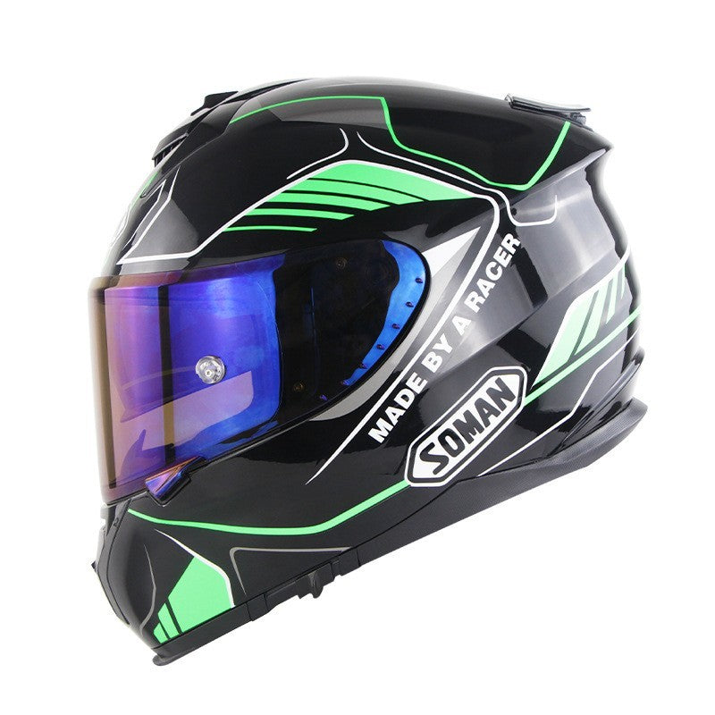 Casque intégral de moto, casque de moto à Double lentille, couverture complète