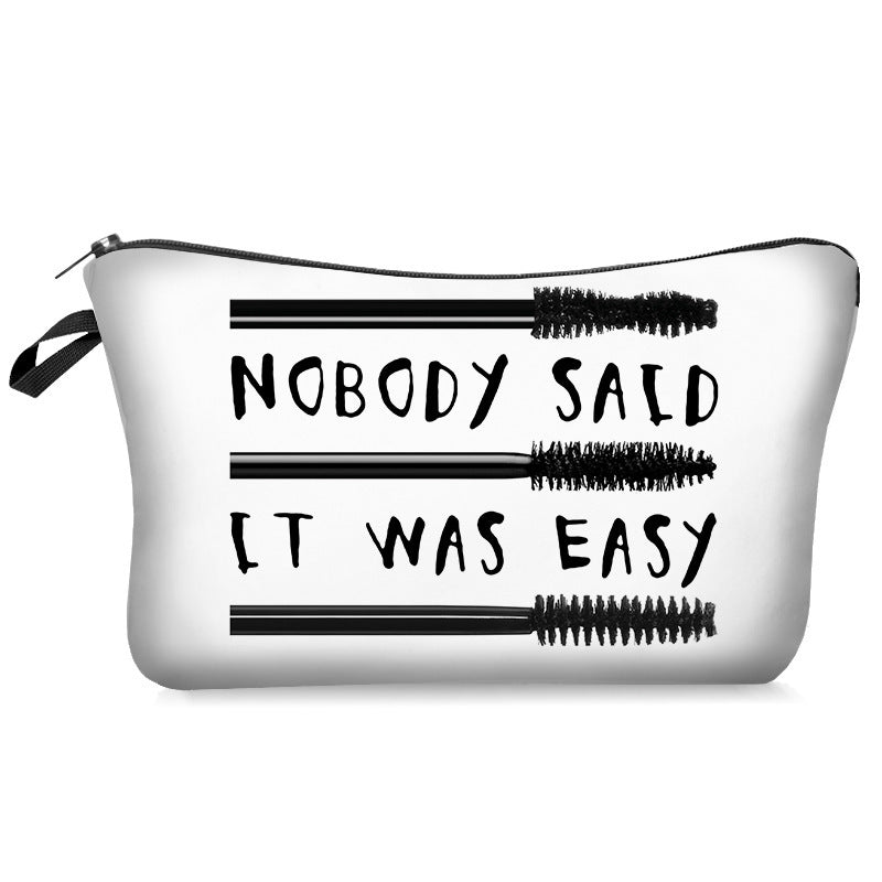 Sac de rangement de sac de maquillage avec lettres de cils de brosse de Mascara d'impression numérique