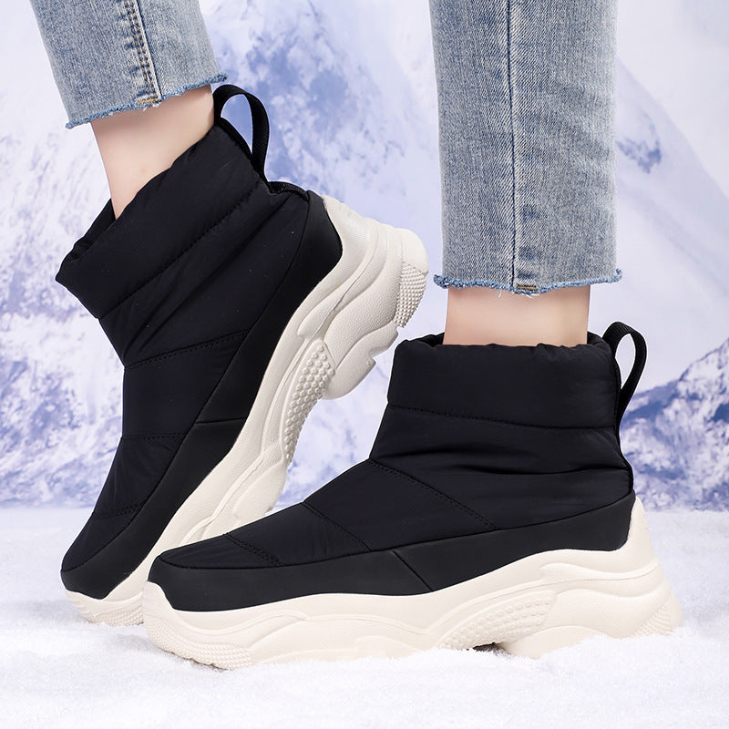 Bottes de neige chaudes mi-hautes pour femmes, pour l'extérieur
