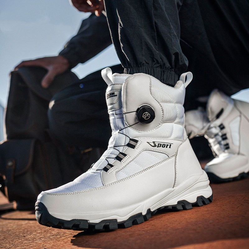 Zapatos de esquí acolchados de algodón con forro polar grueso para hombre Botas de nieve antideslizantes a prueba de frío