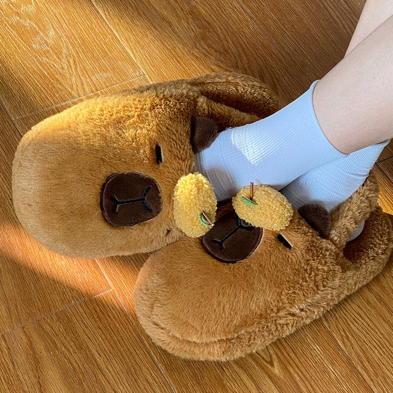 Stabilité émotionnelle Capybara peluche pantoufles hiver maison