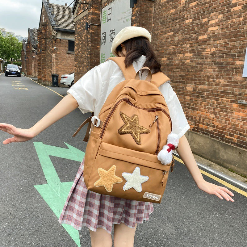 Sac à dos étoile en nylon assorti à la mode pour femmes