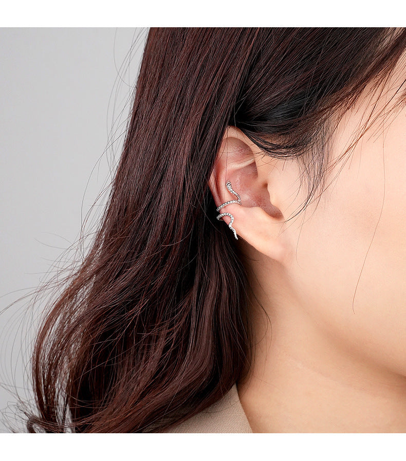 925 Sterling Silver Snake Ear Clip Niche Normcore Bag