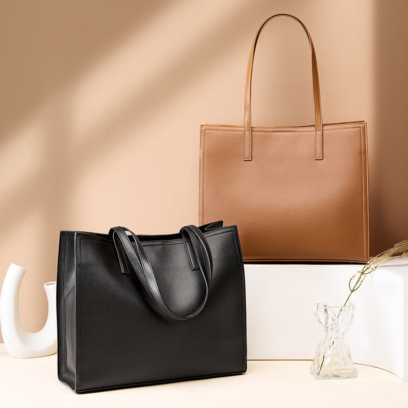 Porte-documents grande capacité en cuir pour femme