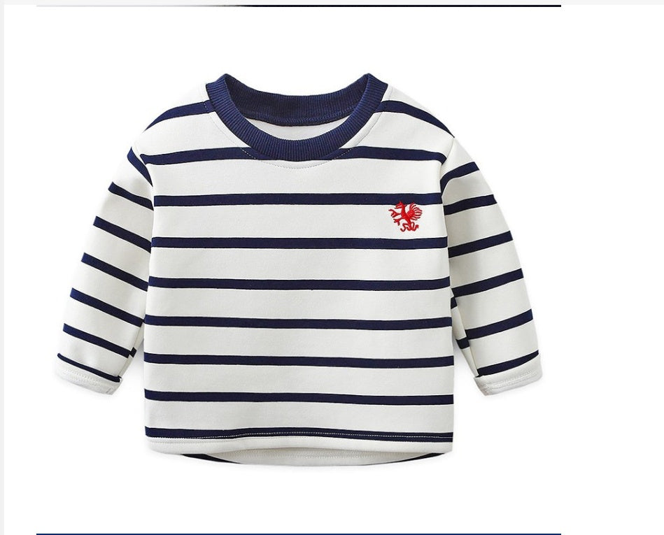 Pull rayé noir et blanc à manches longues pour enfants