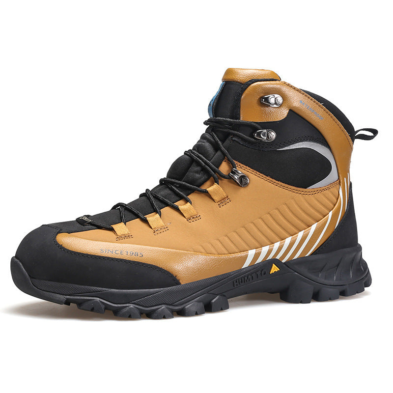 Chaussures montantes imperméables à fond souple en cuir antidérapant