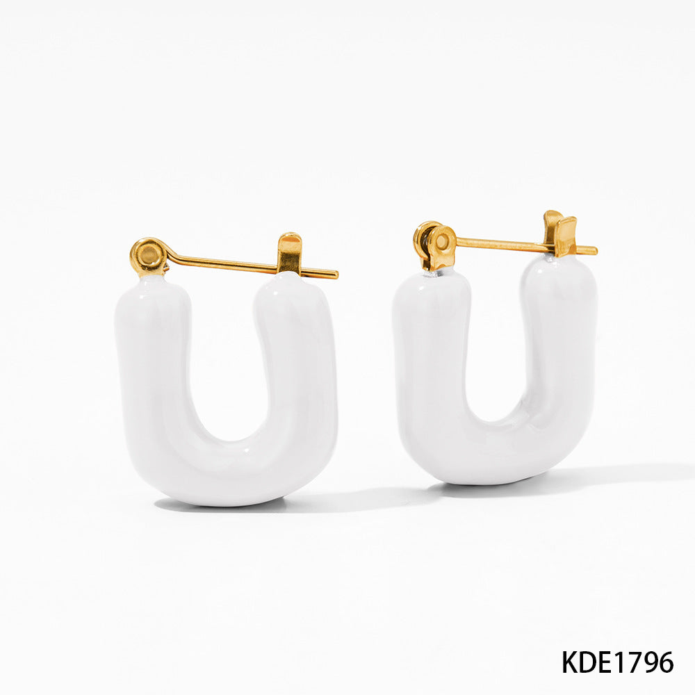 Girly Style Stainless Steel Alphabet Letter Earrings