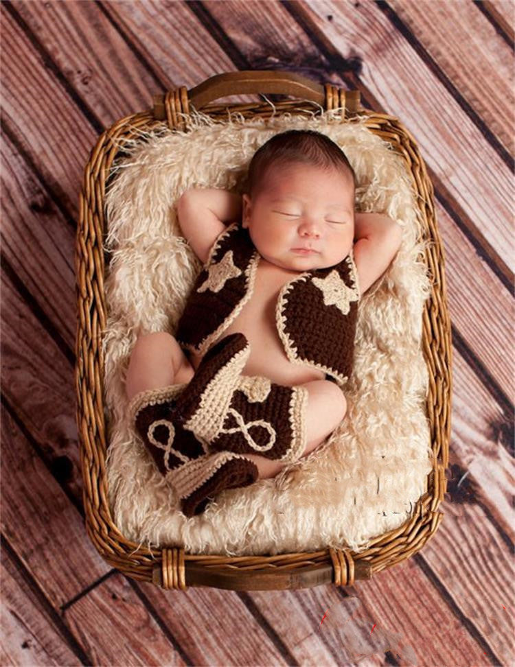 Traje fotográfico de punto para bebé con hilo de lana