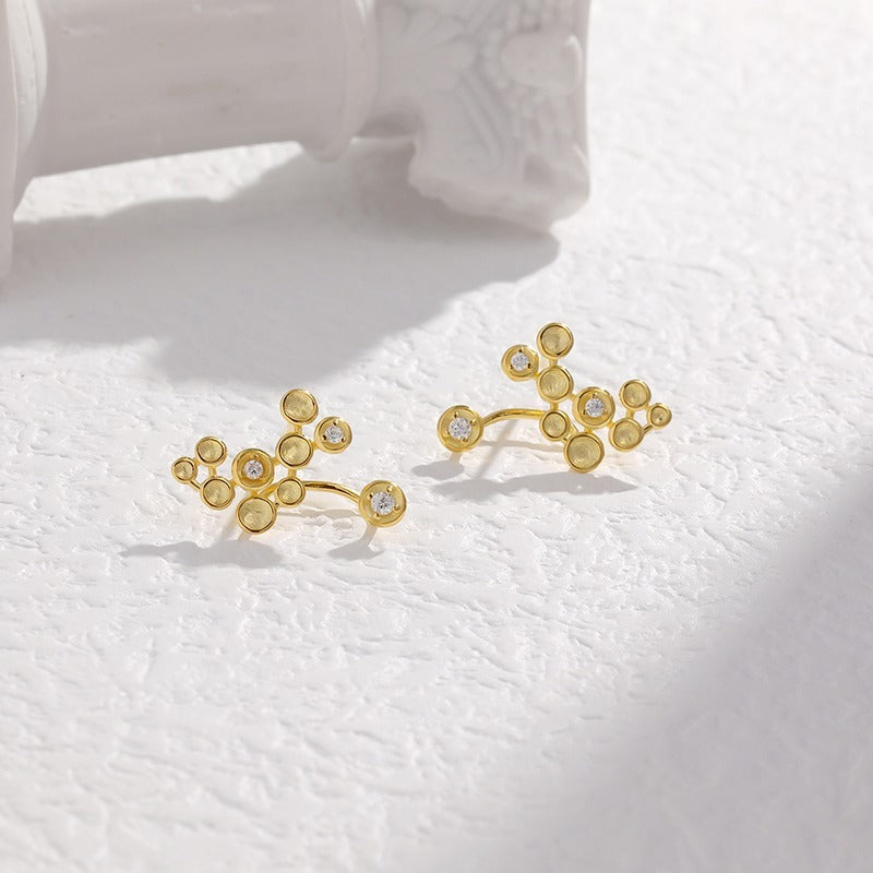 Sterling Silver Light Luxury Floating Star Temperament Earrings