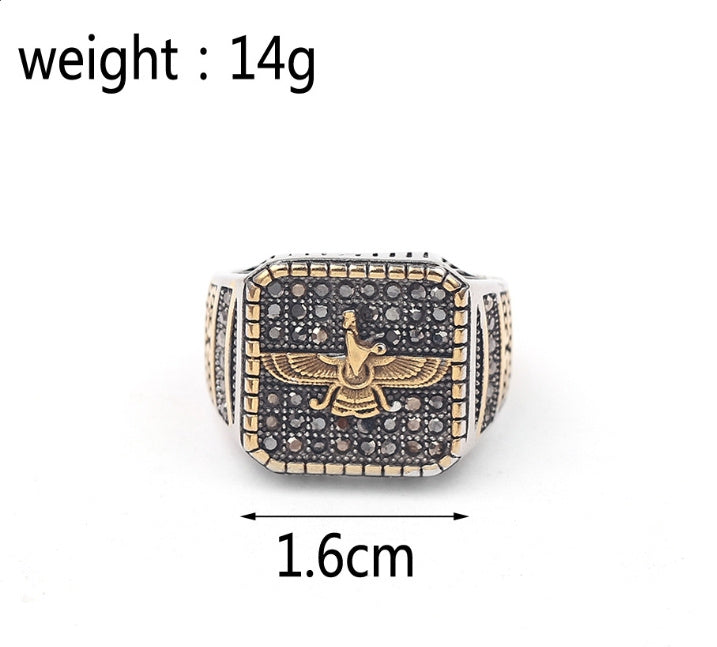 Retro Inlaid Teaching Men's Fashion Retro Ring Ornament