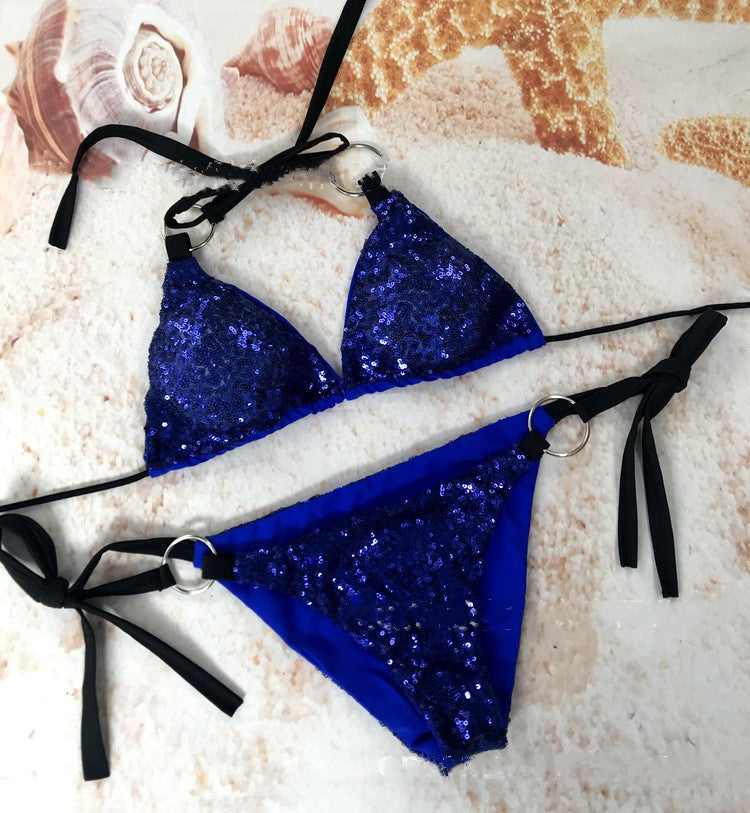 Maillot de bain à paillettes, soutien-gorge, bretelles, Sexy, transfrontalier, bikini, costume avec modèles d'explosion, pour le corps, 2021