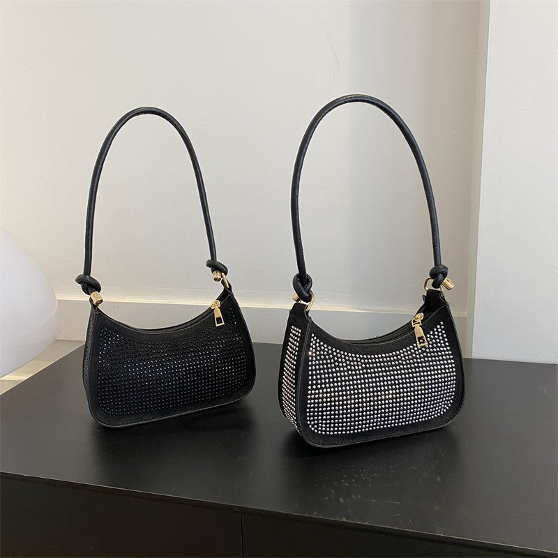 Sac sous les bras de Style occidental incrusté de diamants, sac à bandoulière décontracté à la mode