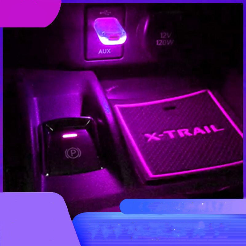 Lumière décorative USB pour voiture, veilleuse Laser, lampe d'ambiance réglable, plusieurs lumières de fête