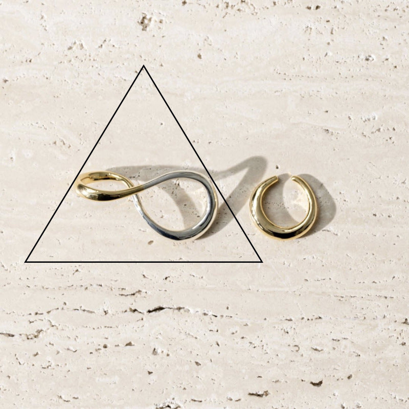 Anillo metálico para madre e hijo con forma de tira de Mobius, moda femenina, todo a juego