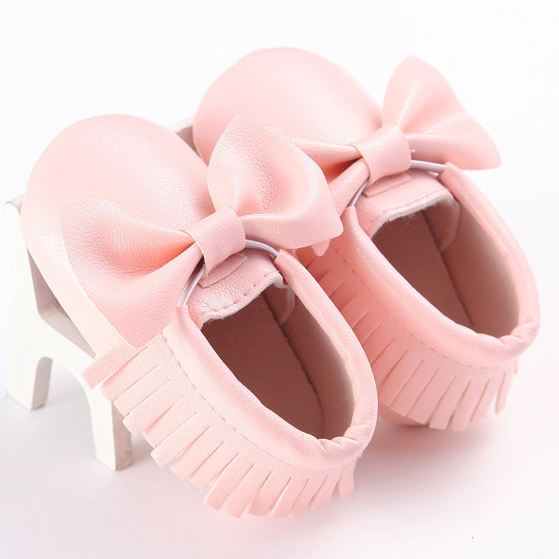 Printemps et automne nouveau 0-1 ans garçons et filles bébé chaussures gland Pu bas antidérapant décontracté bébé chaussures
