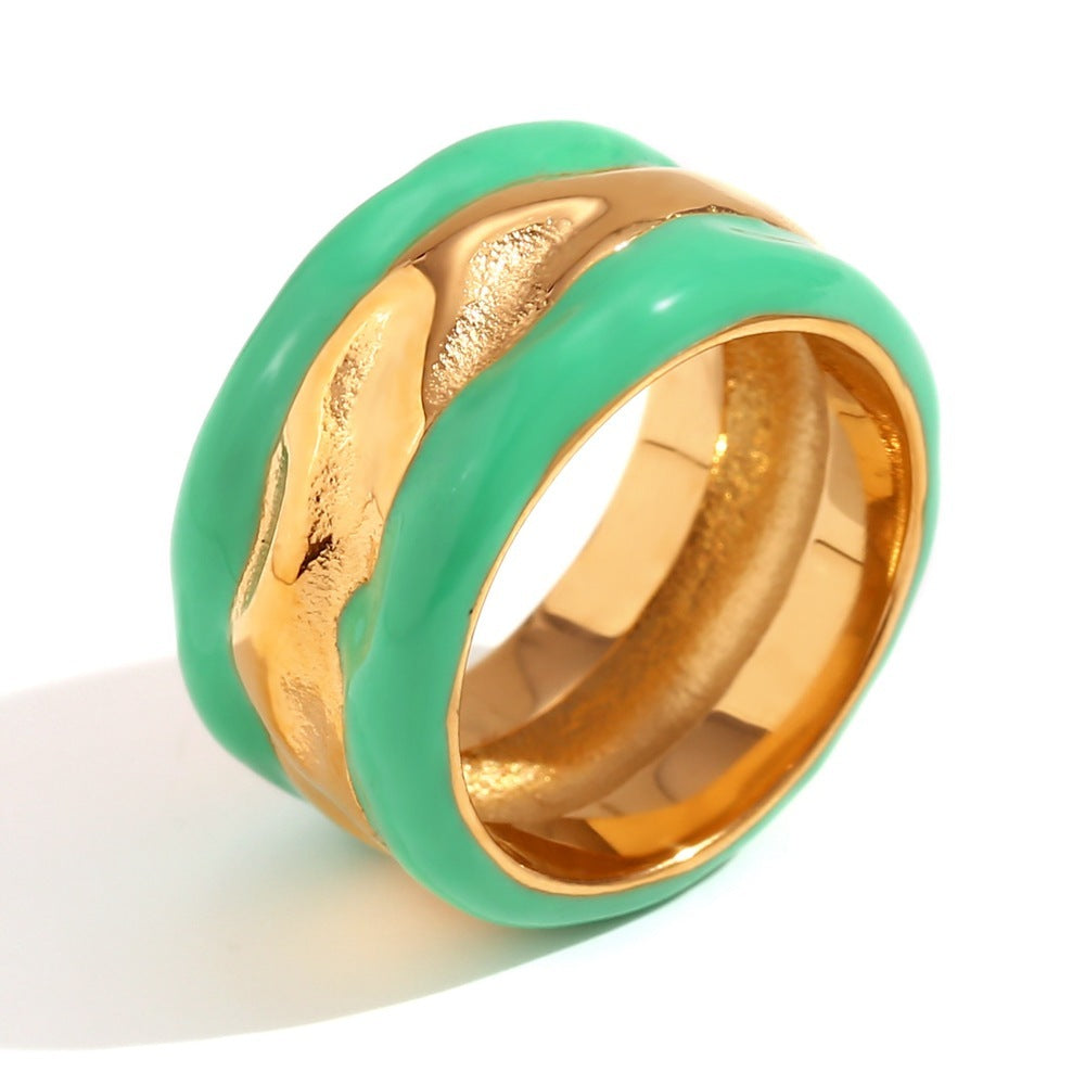 Water Ripple Summer Contrast Color Drop Oil Ring