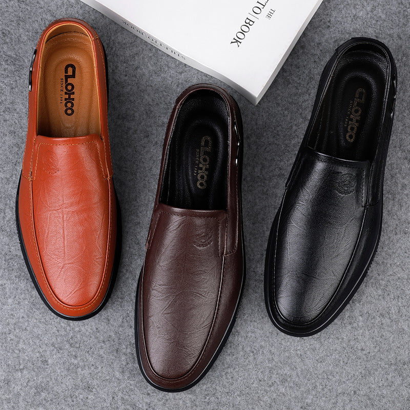 Chaussures en cuir décontractées d'affaires pour hommes en peau de vache, respirantes et confortables
