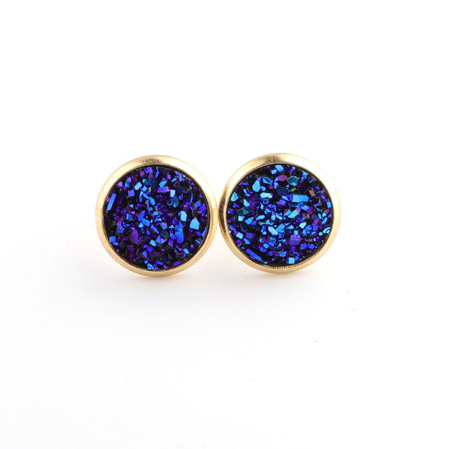 Boucles d'oreilles à tige étoilées en acier inoxydable plaqué or