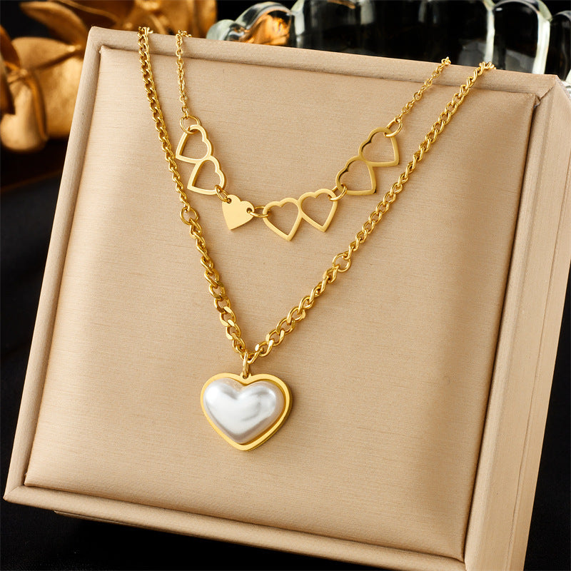 New Fashion Minority Design Multi-layer Twin Clavicle Chain
