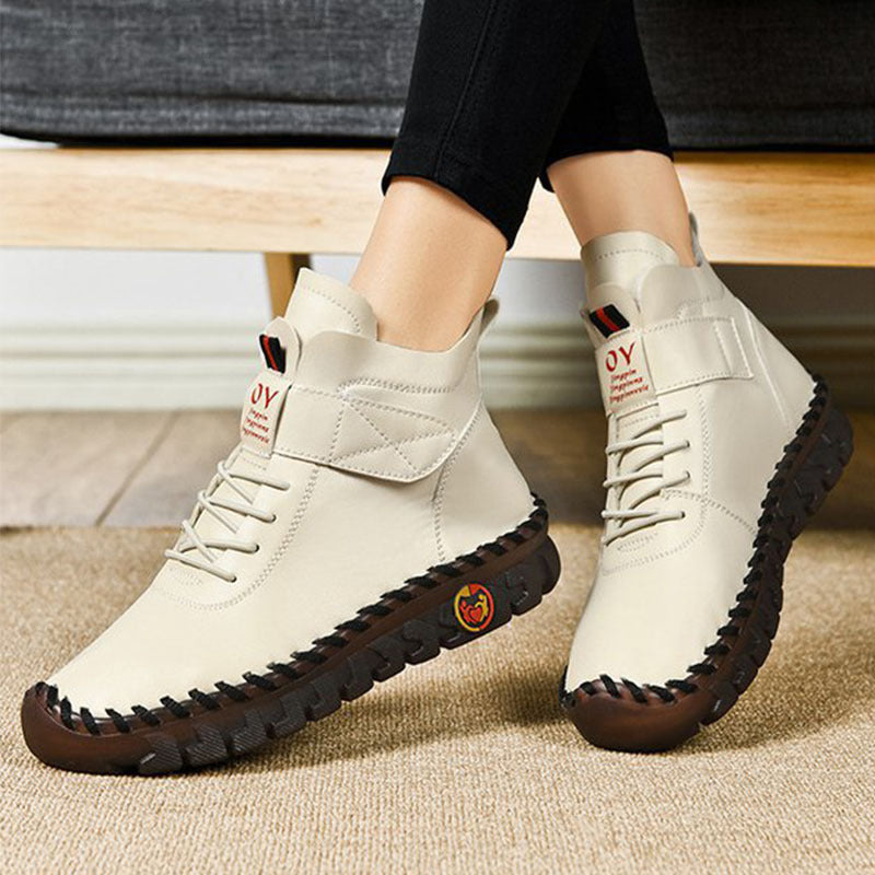 Femmes bottes de neige hiver chaud à lacets en peluche bottines avec fil à coudre conception nouvelle plate-forme antidérapante imperméable chaussures confortables