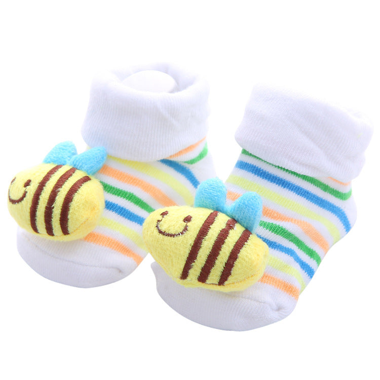 Chaussettes antidérapantes tridimensionnelles pour bébé, dessin animé, pour nouveau-né, poupée, vente en gros