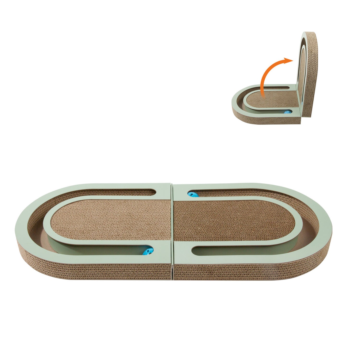 Planche à saisir pliante en papier ondulé pour chat, avec boule, fournitures pour animaux de compagnie, jouets pour chats, produits pour animaux de compagnie