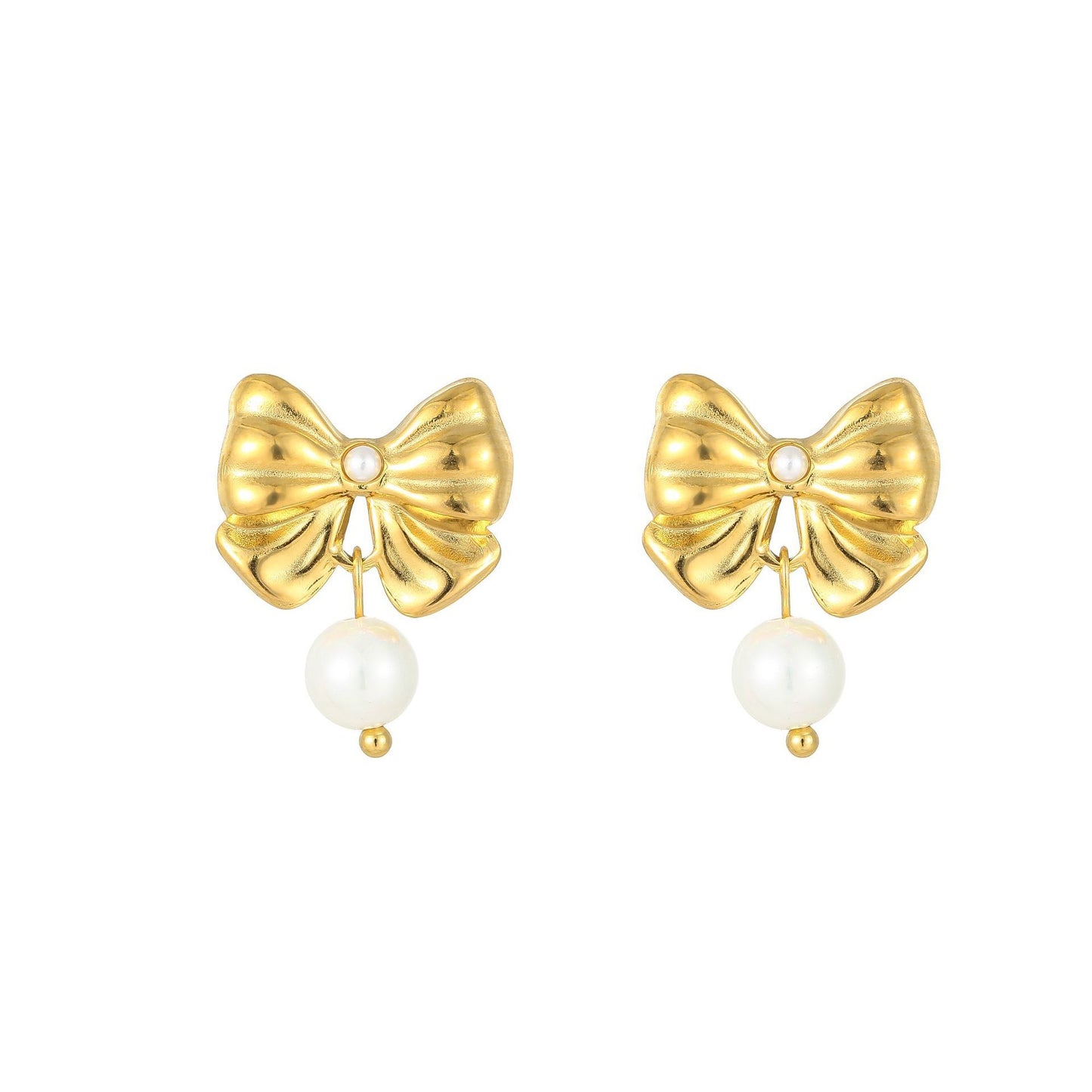 Boucles d'oreilles en acier inoxydable avec clou en forme de perle et d'acier au titane