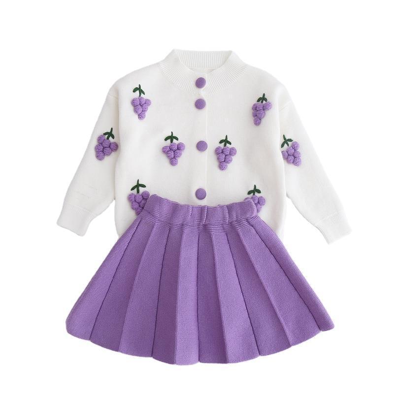 Robe pull deux pièces en laine de vison pour bébé fille