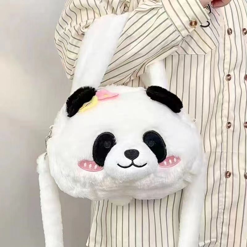 Sac à bandoulière en peluche Panda mignon, sac à bandoulière pour poupée