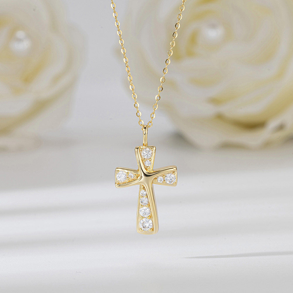 Cross Necklace High-grade Inlaid Full Diamond S925 Sterling Silver