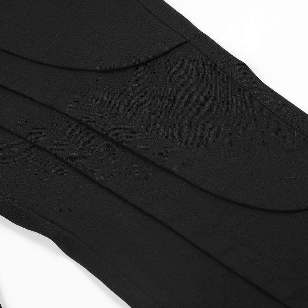 Layered Stitching Design Sense Flared Pants Men