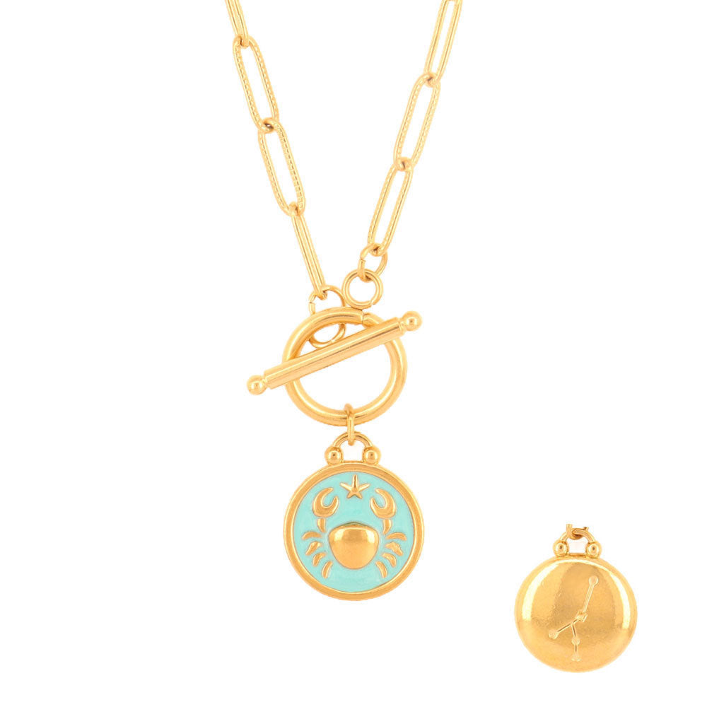 Blue 12 Twelve Constellations Necklace Constellation Clavicle