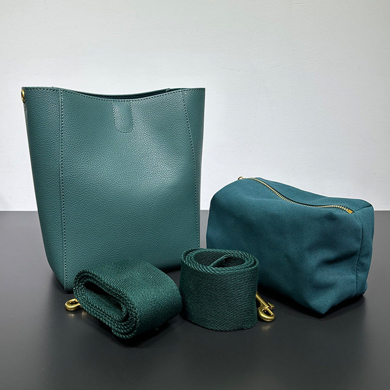 Sac femme en cuir véritable grande capacité sac à bandoulière