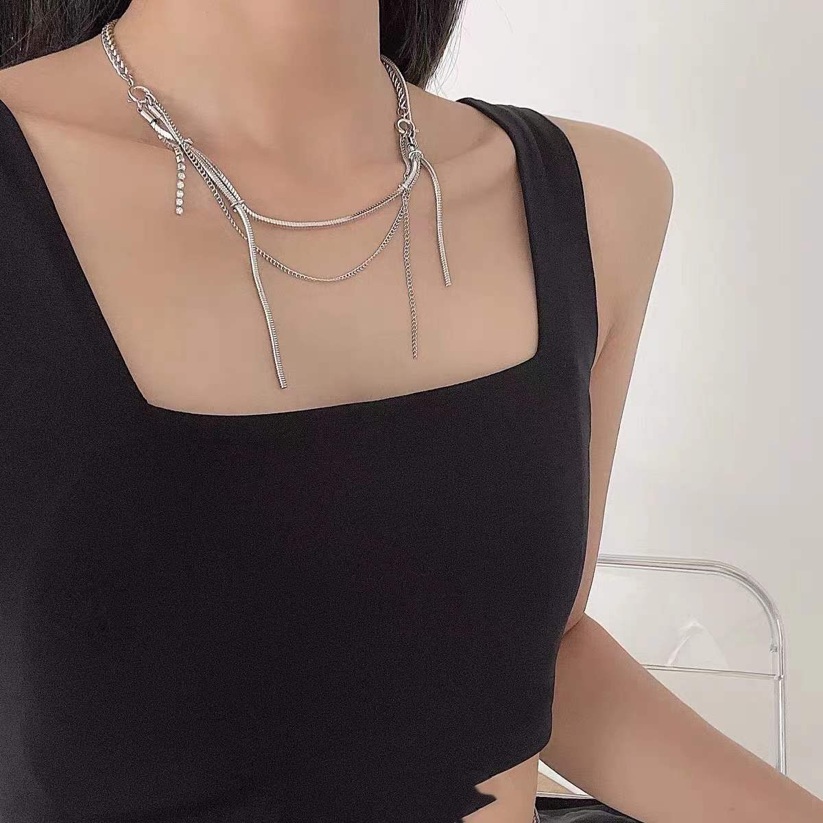 Steel Bends And Hitches Tassel Necklace